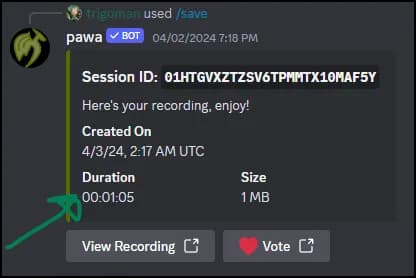 Recording Duration